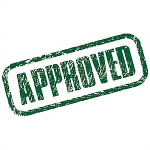 approved green stamp